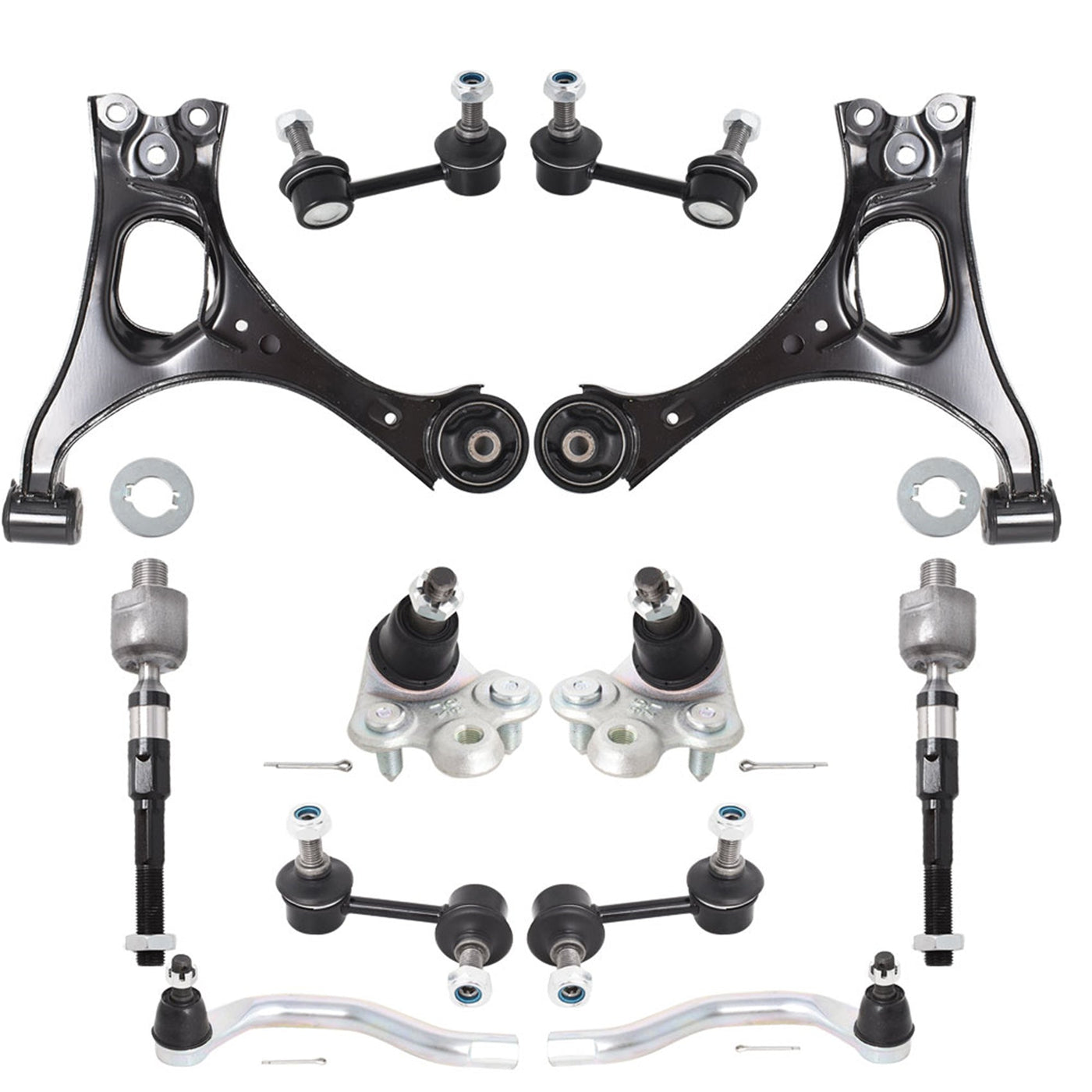 For 06-11 Honda Civic Control Arm Ball Joint Sway Bar TieRod Kit Non-Si