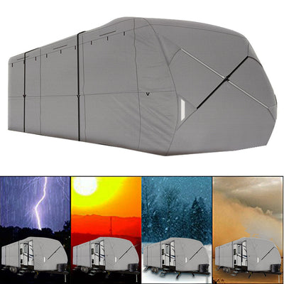 RV Trailer Cover 18'-20' Waterproof Camper Travel Trailer Cover 4-Ply