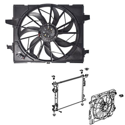 Radiator And A/C Condenser Fan For Jeep Grand Cherokee Dodge Durango 3 prong