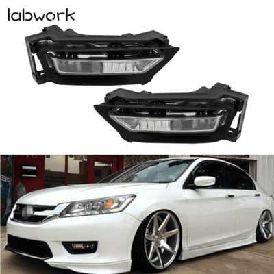 Replacement Fog Lights+Switch Left+Right For 2013-2015 Honda Accord Sedan 4Dr