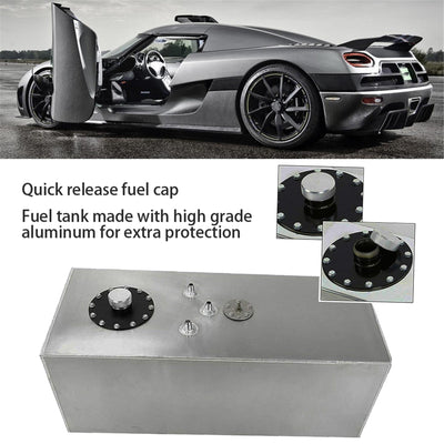 15 Gallon/57l Racing/drift Fuel Cell Gas Tank+cap+level Sender Aluminum